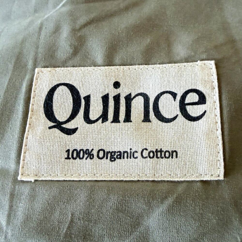 Quince Organic Cotton Percale Duvet Cover Set Full/Queen Dried Sage